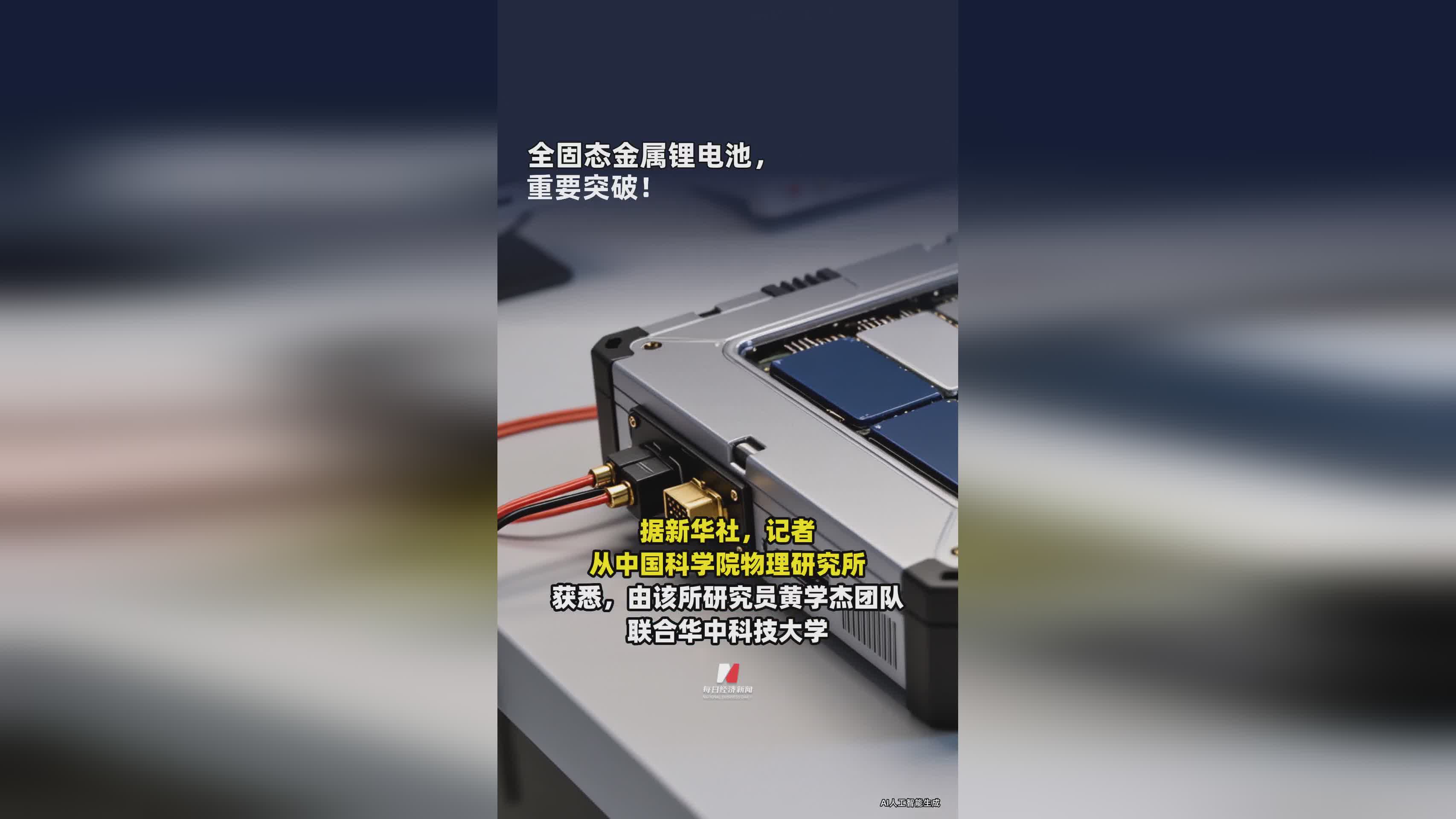 全固态金属锂电池技术实现重大突破