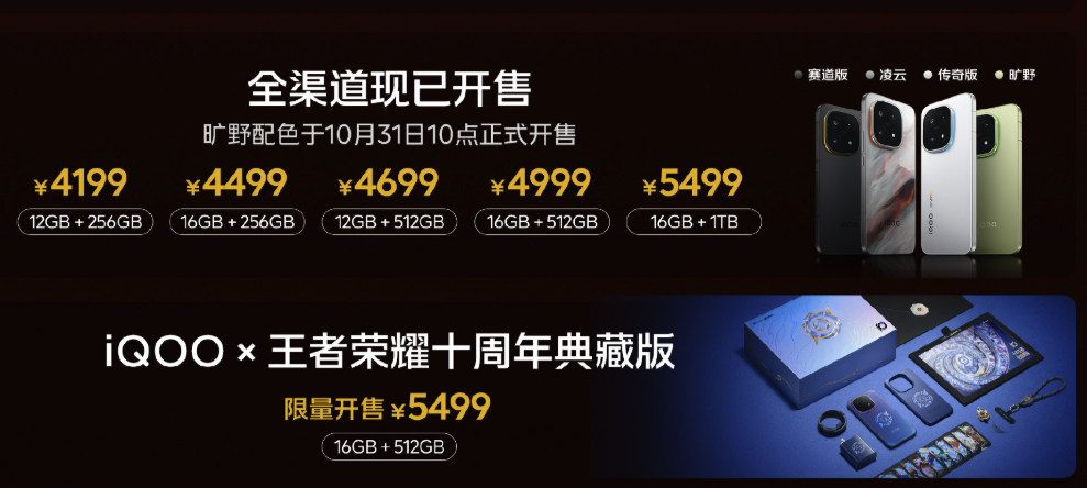 iQOO 15手机正式上市，起售价4199元