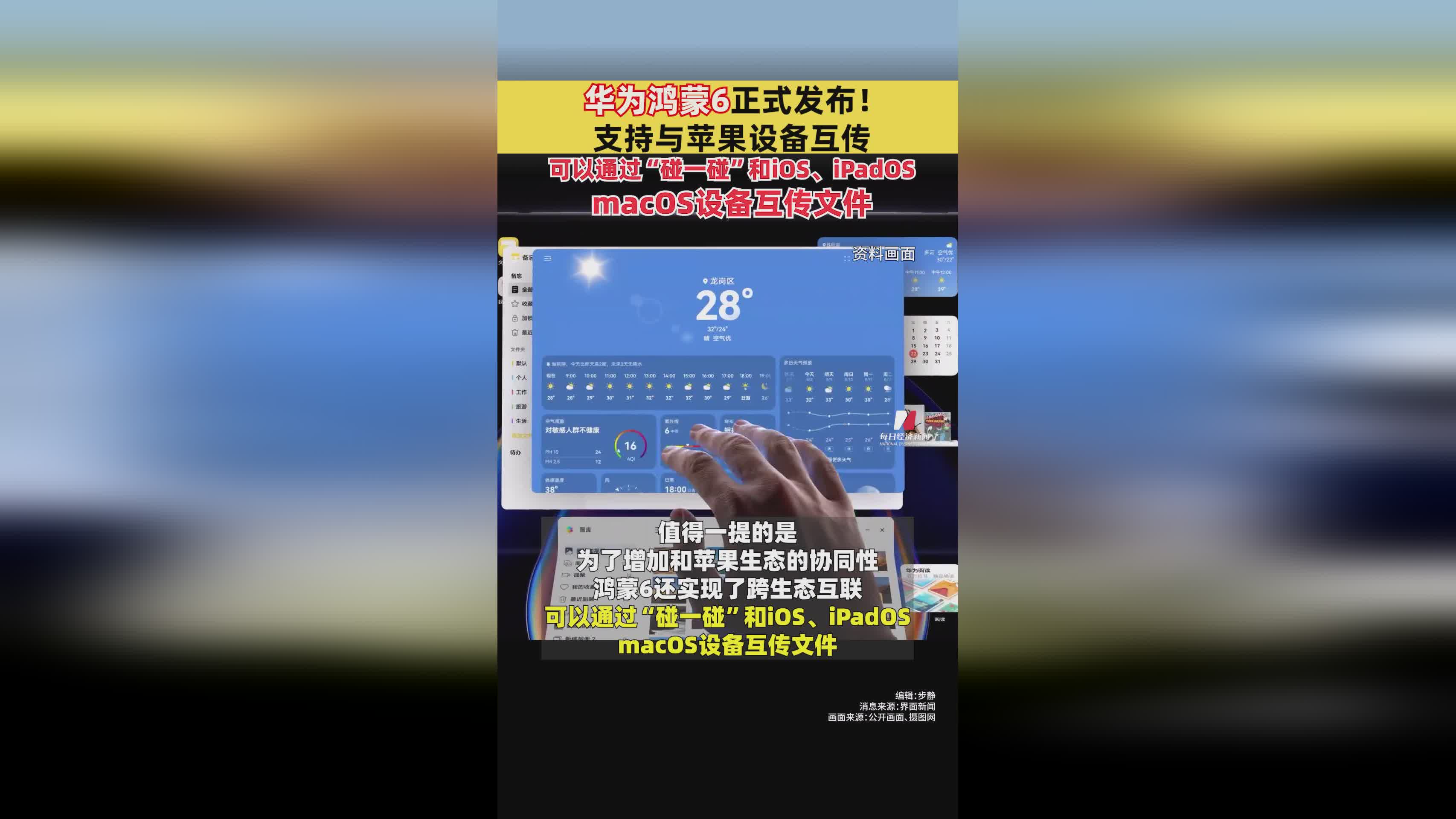 华为鸿蒙6系统震撼发布：实现与苹果设备无缝互传