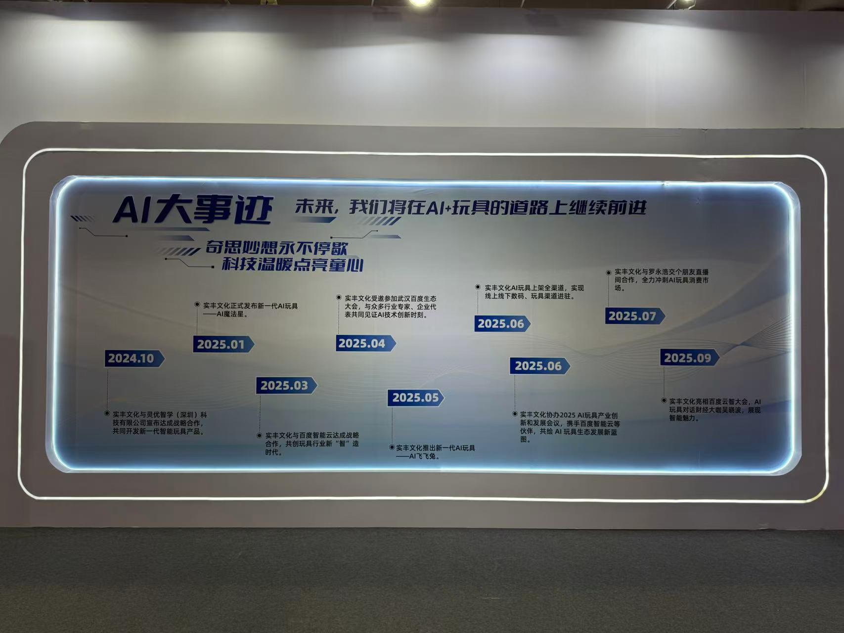 实丰文化AI玩具合作时间线