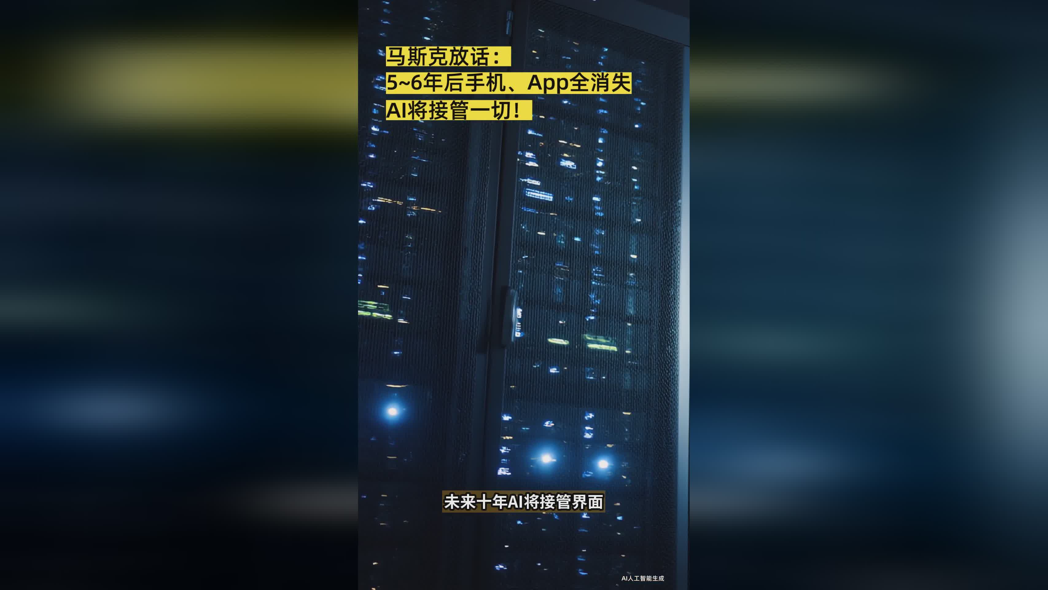马斯克预言：5-6年后手机与App将消失，AI全面接管生活
