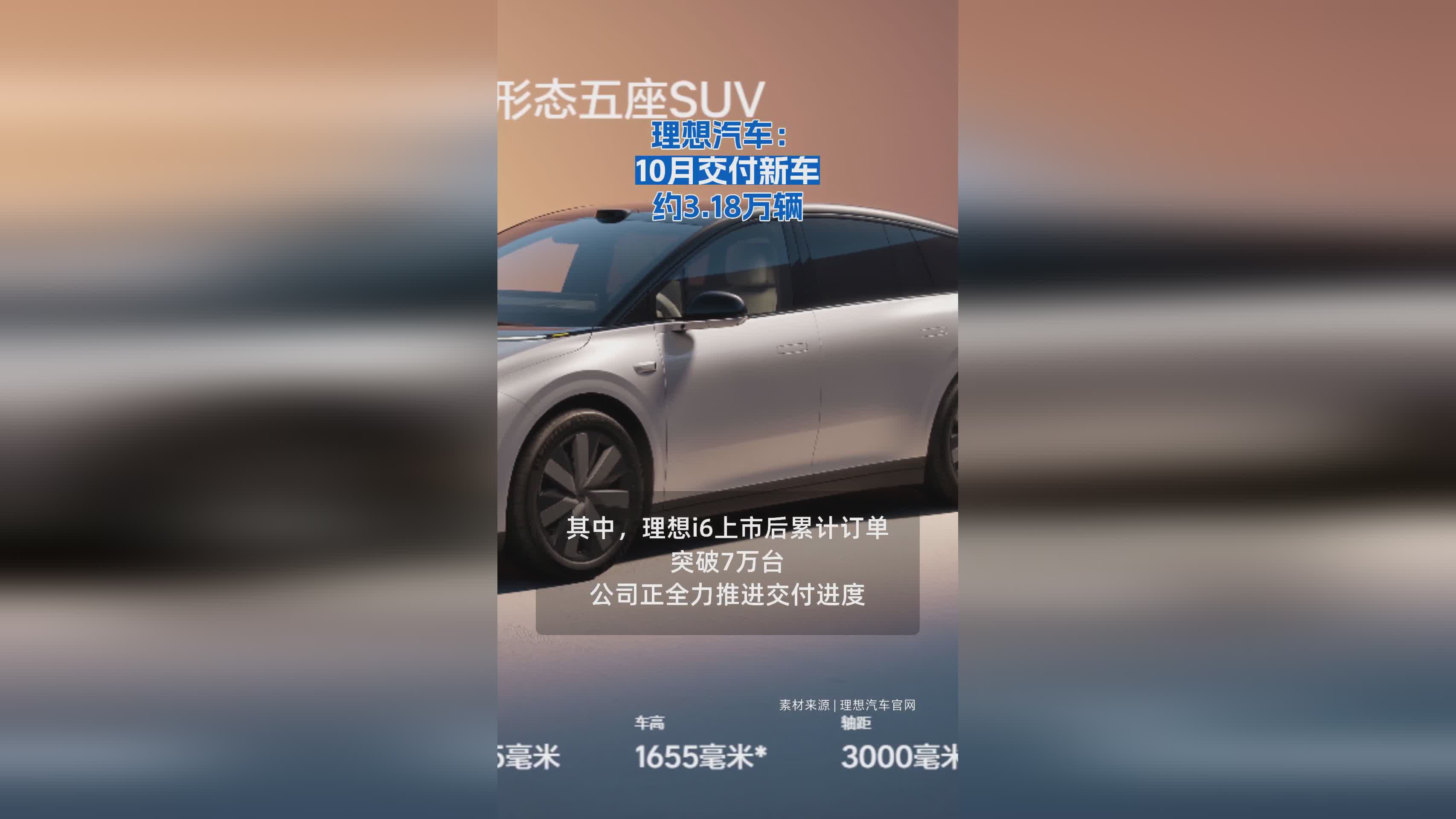 理想汽车10月交付量达3.18万辆，市场表现强劲