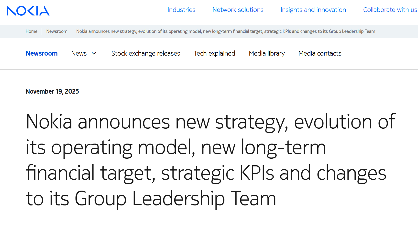 诺基亚押注AI+通讯：携手英伟达布局超级周期，2028年利润目标曝光