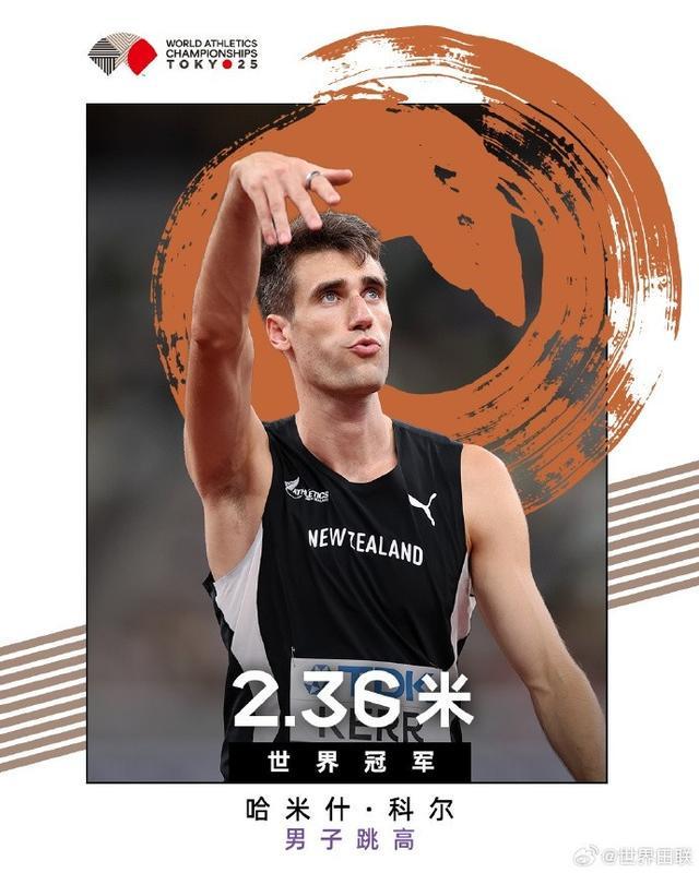2米36！新西兰跳高名将哈米什-科尔世锦赛夺冠创赛季最佳