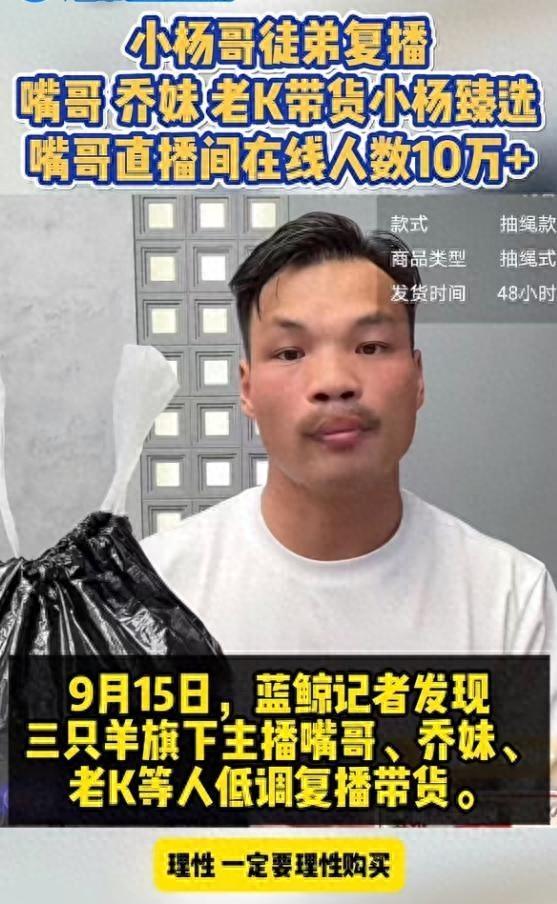 三只羊复播引热议！嘴哥紧张直播，乔妹瘦身亮相，十万观众围观