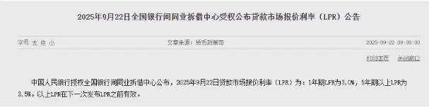 央行明确表态：不跟随美联储降息，LPR利率维持不变