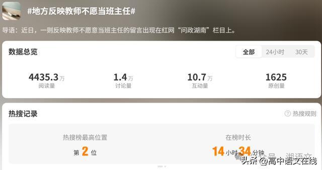 教师不愿当班主任现象引热议：责任重待遇低成主因