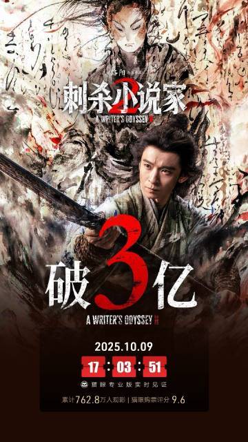 《刺杀小说家2》上映9天票房破3亿 创佳绩