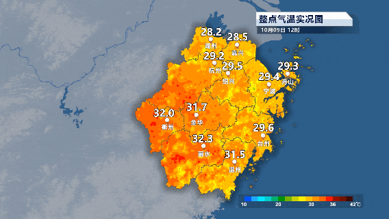 浙江高温实况图