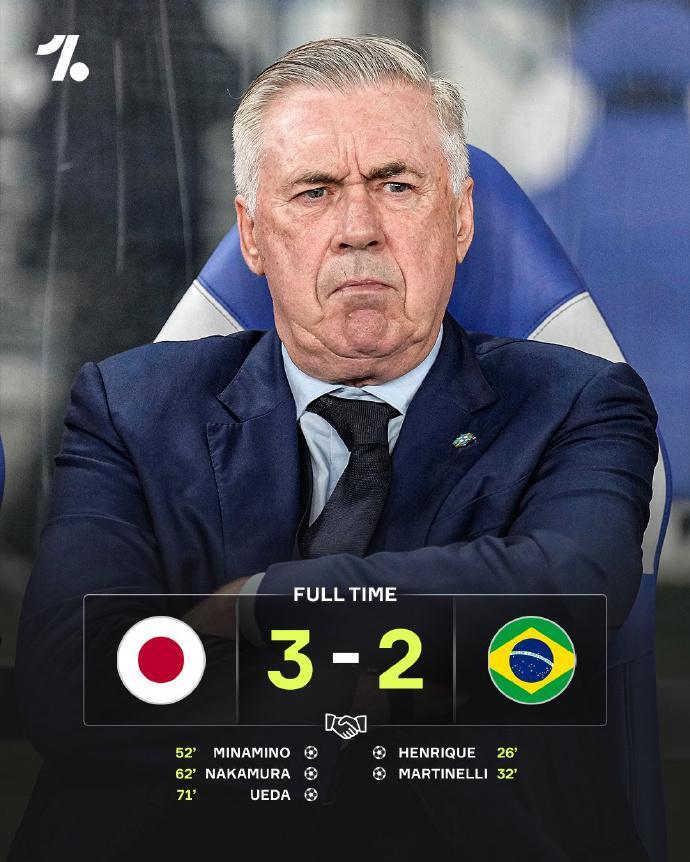 巴西队史首负日本引争议：布鲁诺成替罪羊，世界杯前景堪忧