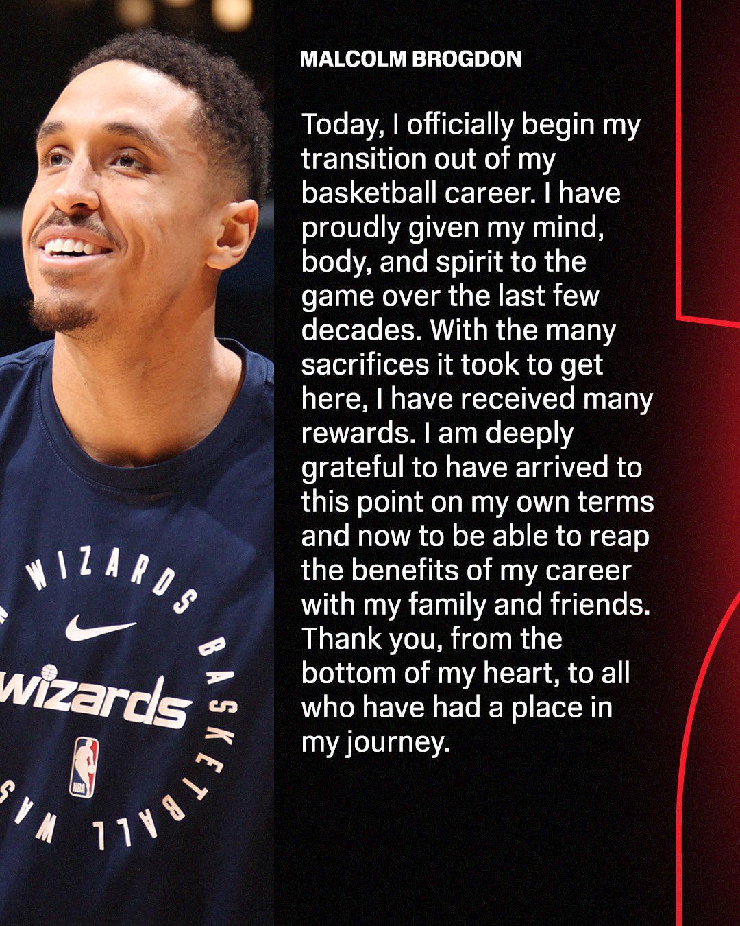 布罗格登正式退役：感恩篮球生涯中的每一位支持者