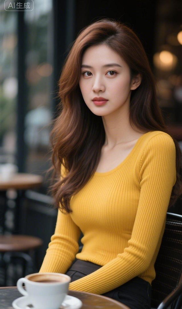 时尚街拍：穿黄色毛衣的美女穿搭赏析