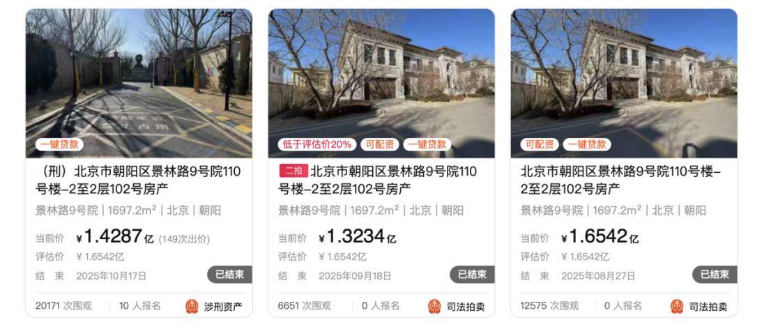 北京顶豪法拍逆袭：单日成交4套，有亿元级毛坏别墅遭10位富豪149轮疯抢