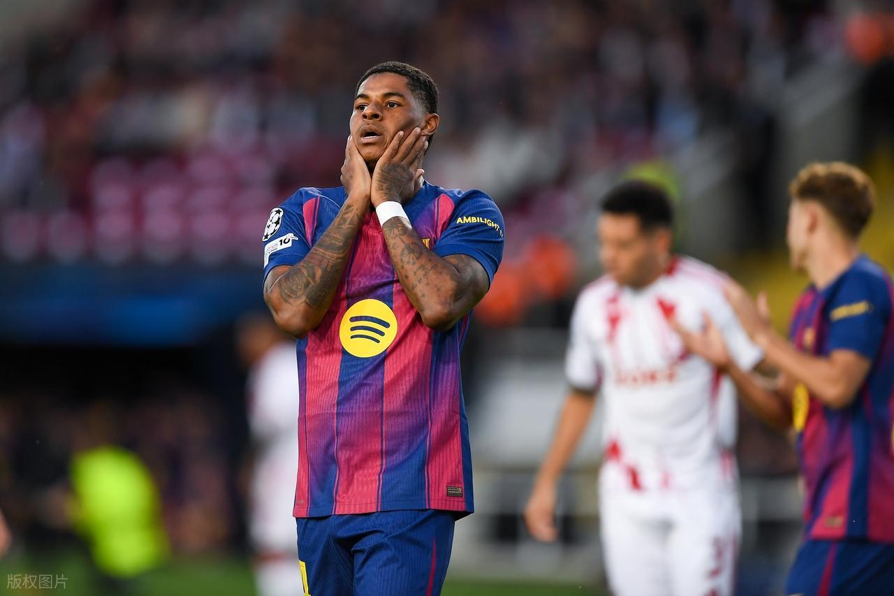 曼联之殇：拉什福德双响+造点助巴萨6-1大胜，9.3分闪耀全场