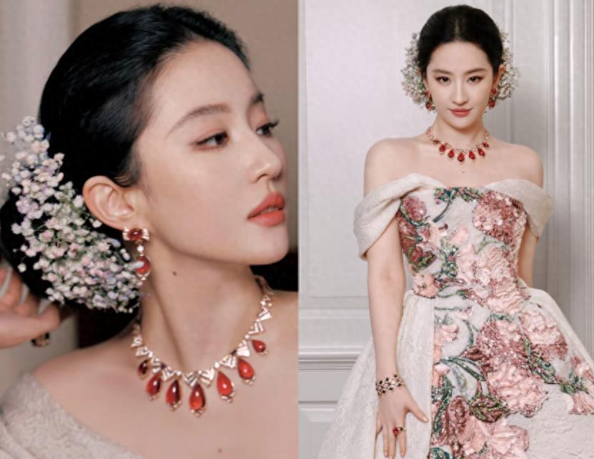 宝格丽亿元碧玺项链不敌几十元满天星簪花，刘亦菲造型引热议