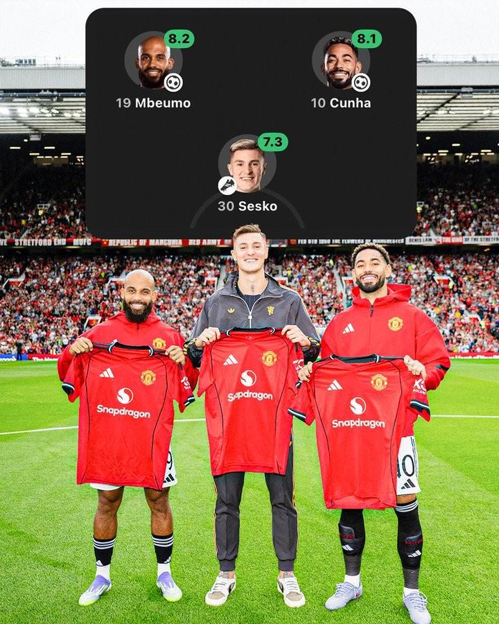 曼联新援火力全开！库尼亚、姆伯莫、谢什科齐建功大胜布莱顿