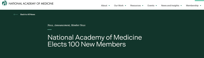 祝贺！赫捷院士荣膺美国国家医学科学院院士