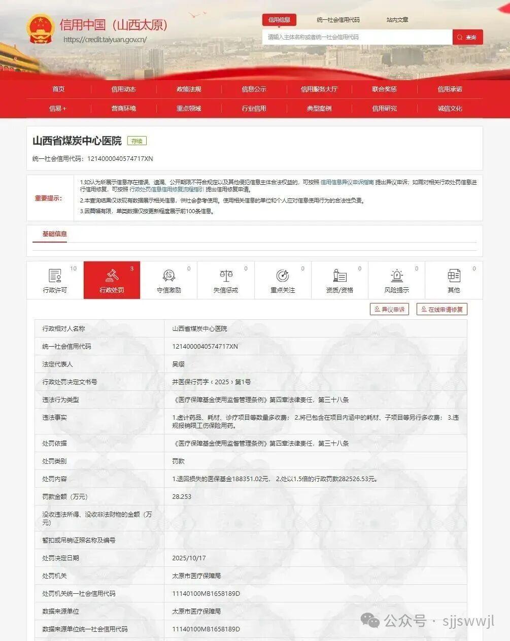山西5家知名医院因多收费等违规被罚超1600万，医保基金安全引关注