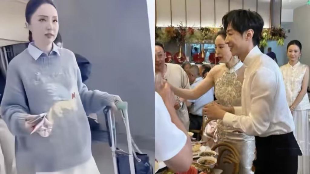 董璇接女儿现身，“大肚”抢镜引热议，小酒窝成公立小学大队长