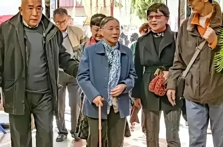 77岁林豆豆拄拐杖现身四野子弟聚会，传承历史精神