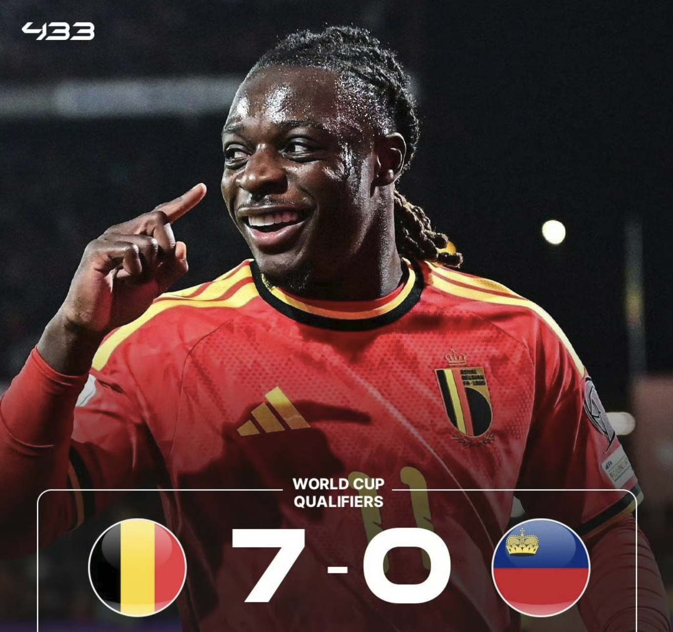 比利时7-0列支敦士登庆祝瞬间