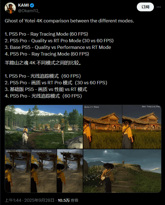 《羊蹄山之魂》PS5 Pro光追画质实测：4K截图美轮美奂