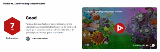 《植物大战僵尸》重植版IGN评分7分：创新与争议并存