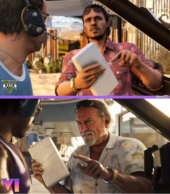 玩家神操作!用《三男一狗》复刻《GTA6》官方宣传图