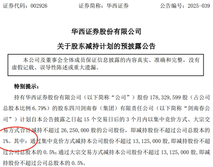 剑南春减持华西证券套现2.55亿，国资入股或推动上市进程