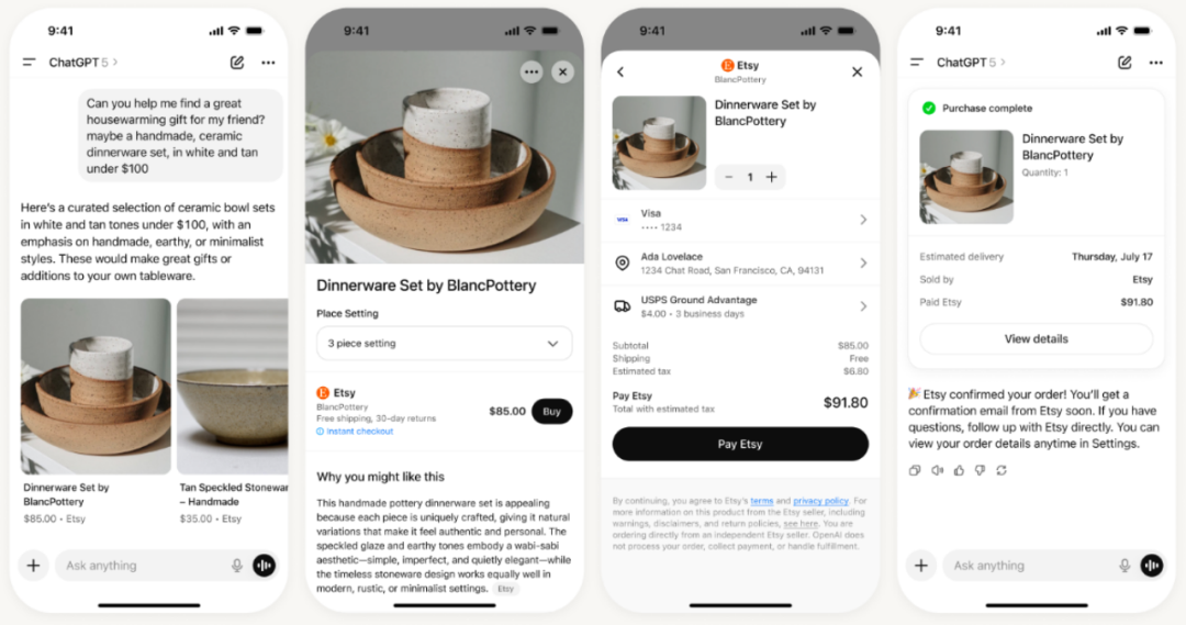 ChatGPT购物流程演示