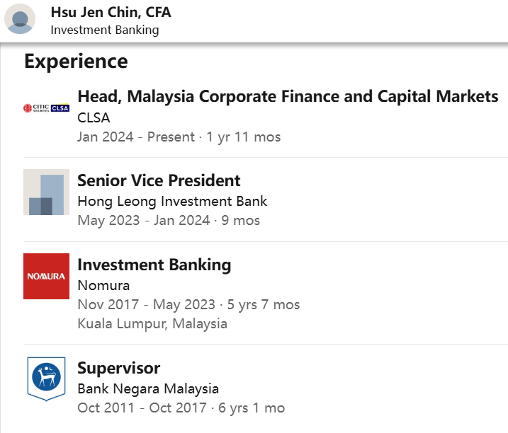 中信里昂东南亚投资银行高层变动：三名高管集体离职