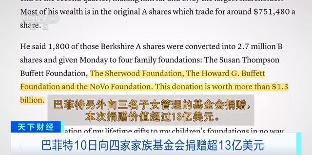 巴菲特捐赠股票现场