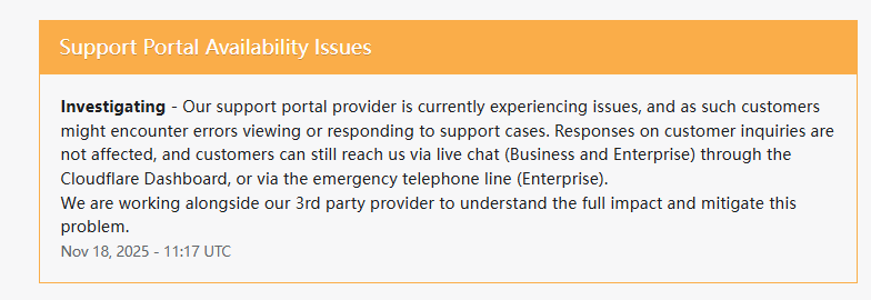 2019年Cloudflare故障影响范围示意图