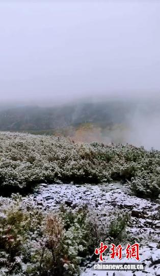 秋雪与五花山色