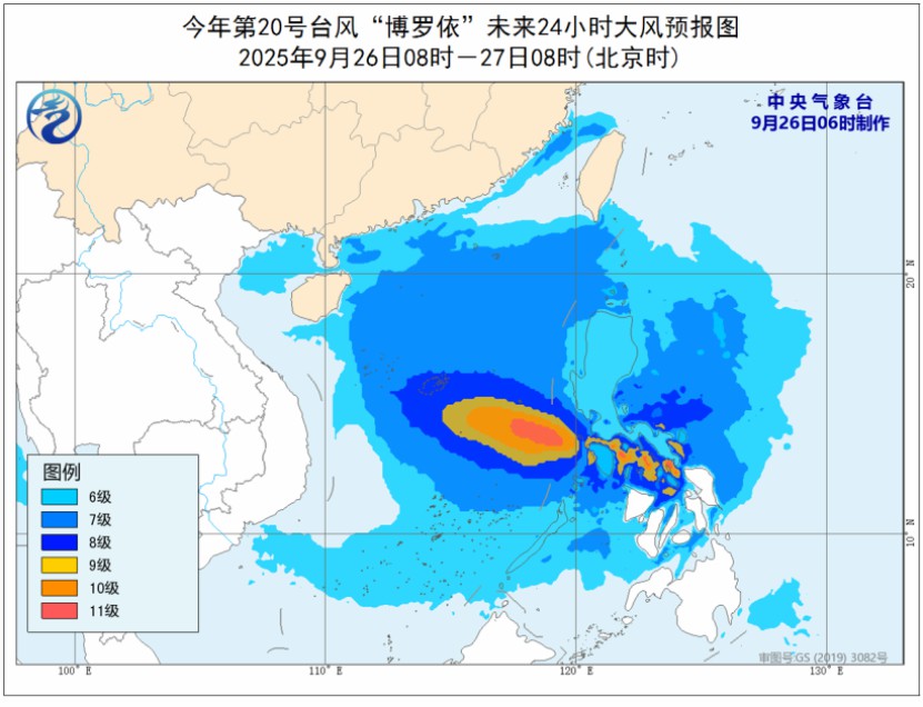 南海海域风力预警图
