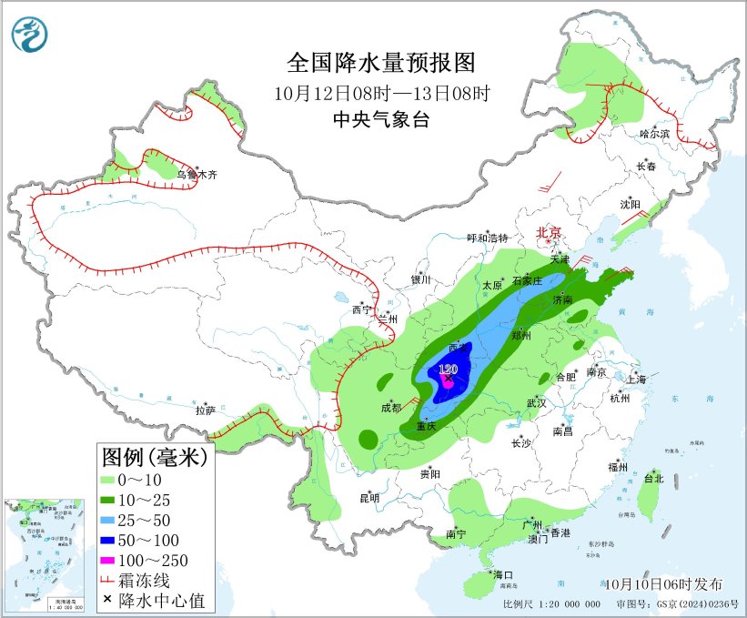 全国降水量预报图