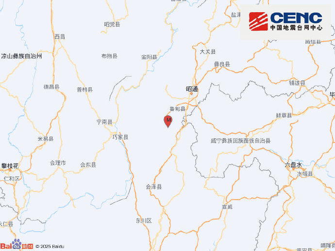 云南昭通鲁甸县发生4.8级地震 震源深度10千米