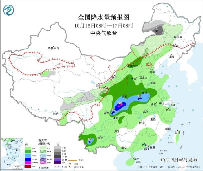 华西至黄淮雨势增强预报图