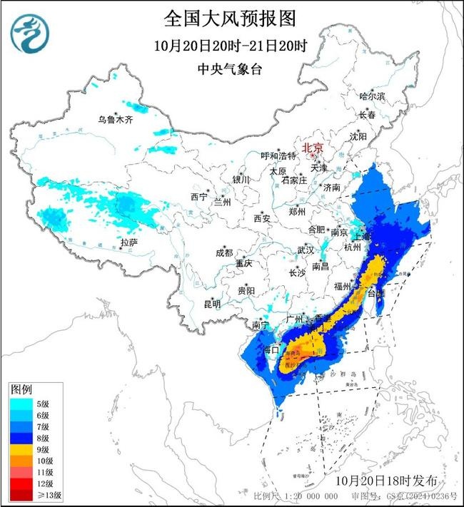 大风黄色预警：新疆海南等13省区迎7-8级阵风，多海域风力达13级