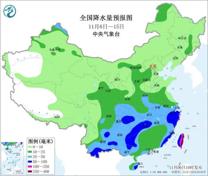 全国降水量预报图
