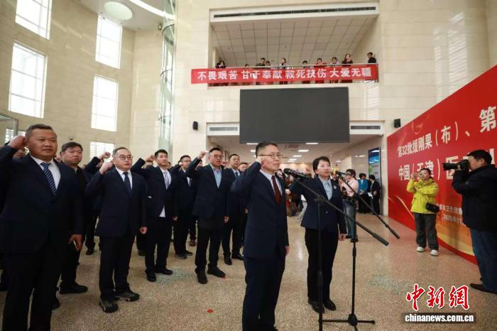 天津援外医疗队出征仪式现场