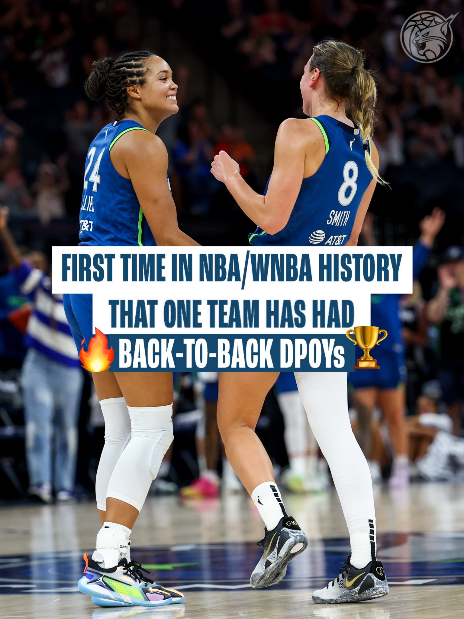 山猫队创历史：NBA/WNBA首支不同球员连续夺DPOY