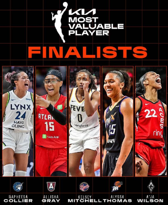 WNBA本赛季MVP五大候选揭晓：威尔逊领跑，主帅赞其为GOAT
