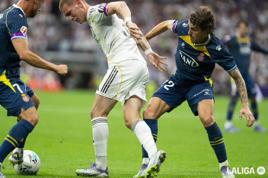 皇马2-0完胜西班牙人 姆巴佩5轮5球米利唐世界波领跑西甲
