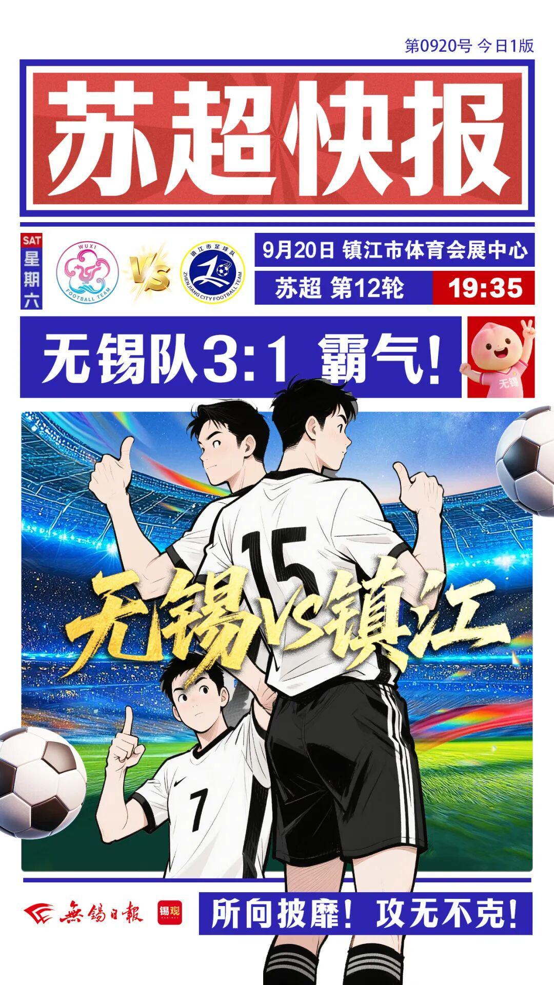 无锡队3:1领先镇江队，第60分钟再下一城！