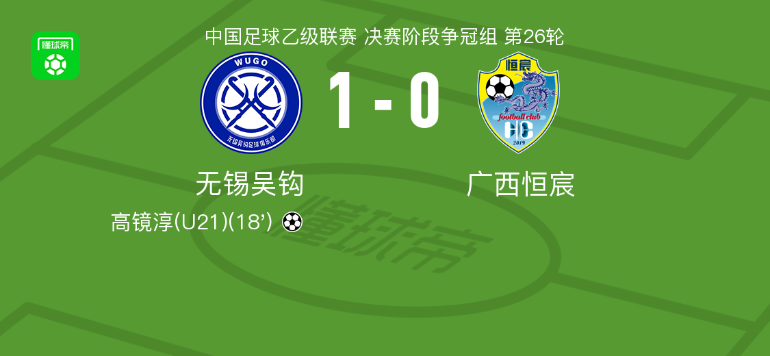 无锡吴钩1-0力克广西恒宸，高镜淳关键进球助队取胜