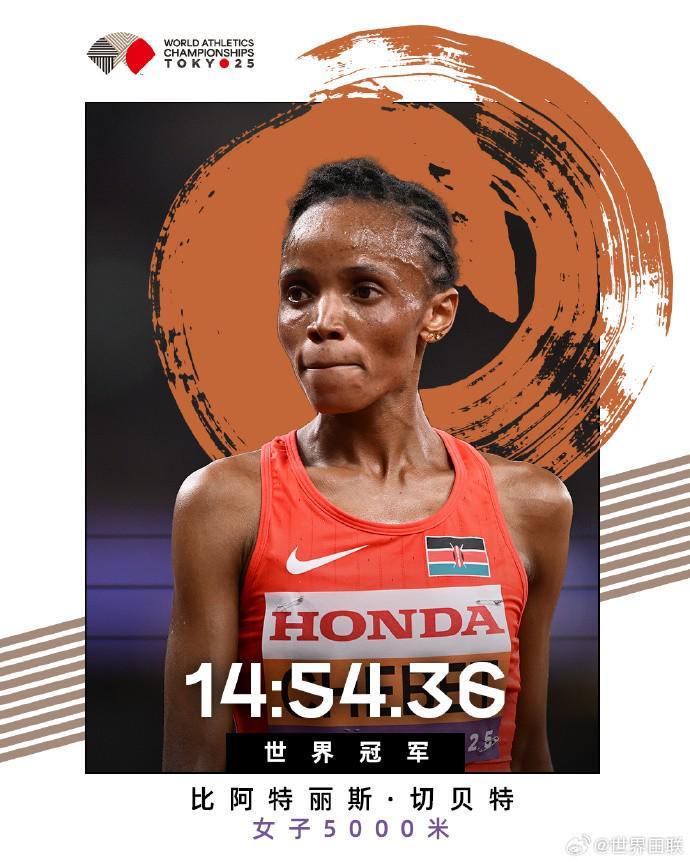 14年首例！肯尼亚名将切贝特世锦赛女子5000米、10000米双冠