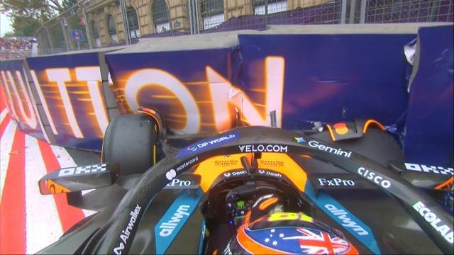 F1阿塞拜疆赛：积分榜首皮亚斯特里抢跑后首圈撞墙引安全车出动