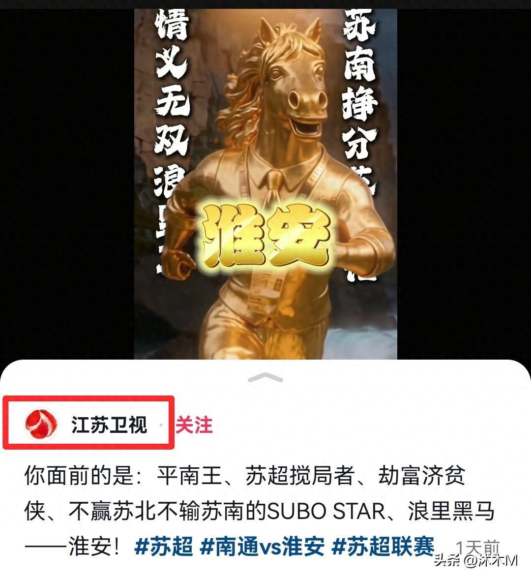 苏超淮安队成黑马，江苏卫视点赞最佳浪里奇迹