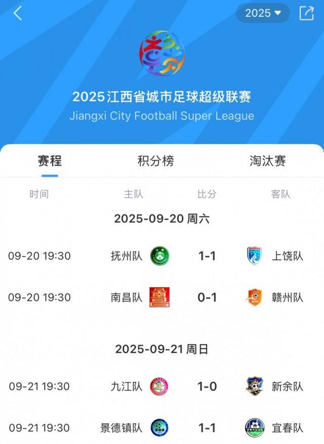 2025赣超1/4决赛首回合：九江1-0胜新余，宜春1-1平景德镇